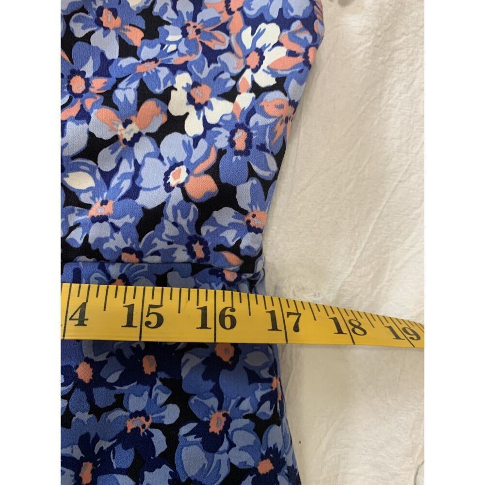 Talbots Sheath Dress Size 8 Ditzy Floral Pink to Navy Ombre Cap Sleeve Wedding - Picture 6 of 10